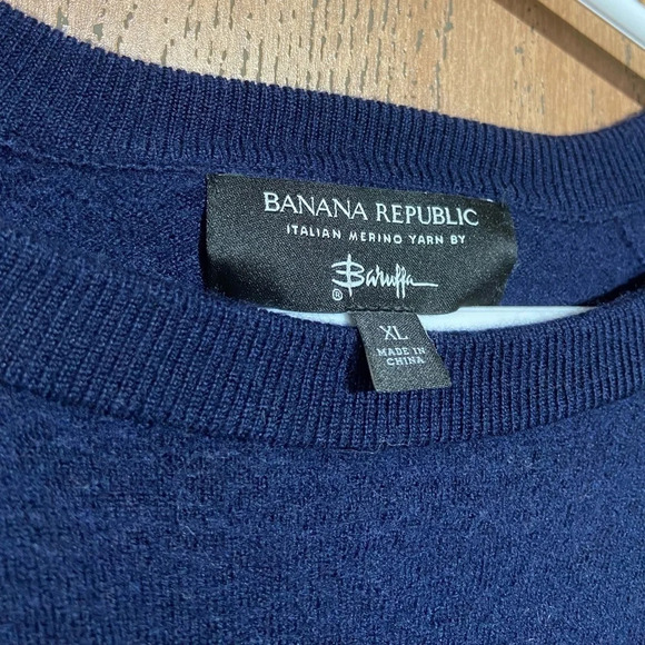 Banana Republic Merino Wool /β Yarn Navy Sweater Size XL - Picture 3 of 3